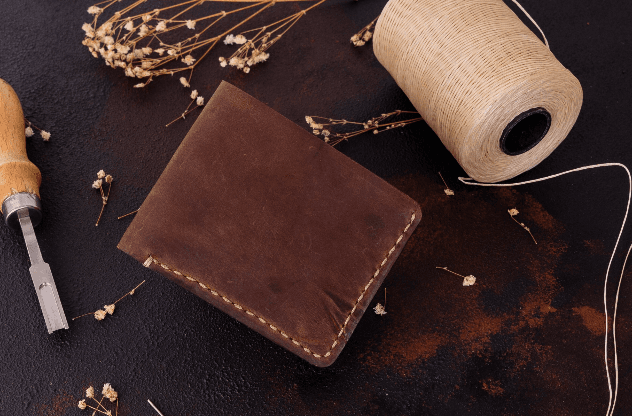Hand-Stitched Leather Bifold Wallet